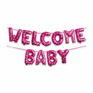 Welcome Baby Theme Foil Balloon Banner (Set of 11pcs) For Unforgettable Boy / Girl Theme Celebrations/Event/Theme Party Welcome Baby Foil banner