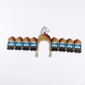 Ravan Das Sish | Ten Head Mukut Set | Large Size | 10 Head Set – Plywood Ramleela Mukut | Ravan Das Sis