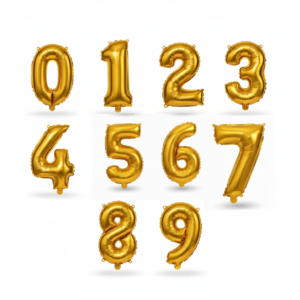 Numbers Foil Balloons Golden Colour