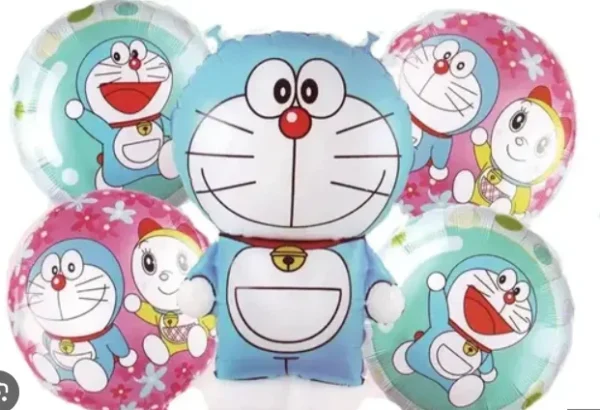 Doraemon With Dorami 5 Pieces Foil Balloon