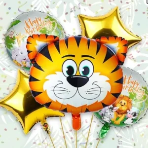 Tiger Jungle Theme 5 Piece Foil Balloon