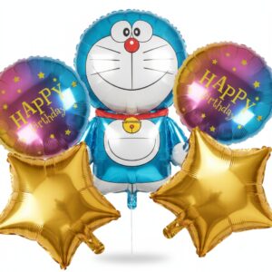 Doraemon 5 Pieces Happy Birthday Foil Balloon