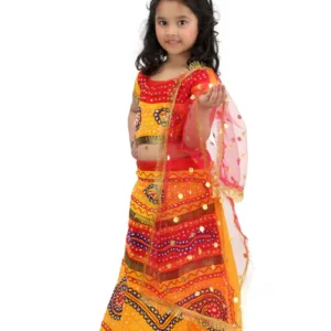 Radha Lehenga Chaniya Choli Navratri Garba Multicolor Costume Dress for Girls & Women