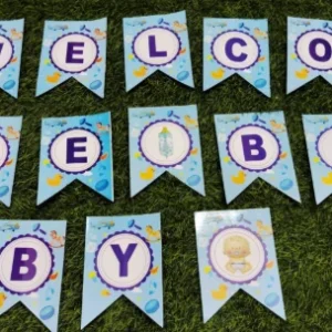 Welcome Baby ( Boy V-Cut ) Banner