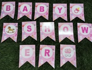 Welcome Baby ( Girl V-Cut ) Banner