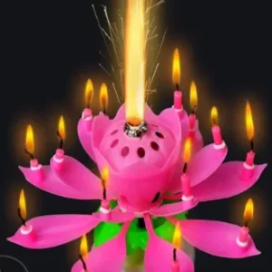 Lotus Musical Candle ( Musical And Rotating Candle )