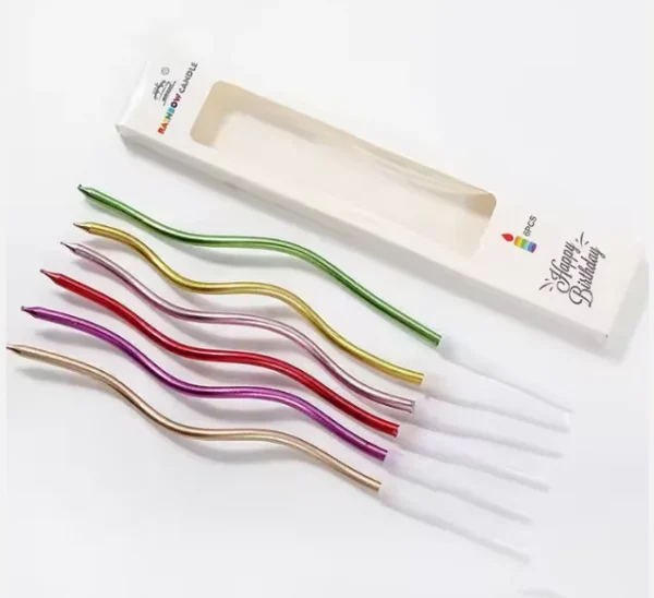 Multi Color Wax Candles Birthday Candles Colorful Cake Decoration Candle Pack of 6pcs (Candles) - Image 2
