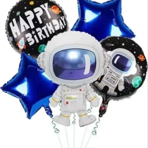 Astronaut Space Theme Foil Mylar Balloon Set For Space Theme Birthday Decoration Balloon (Multicolor, Pack Of 5) / Space Theme Balloon / Party Decoration Balloon