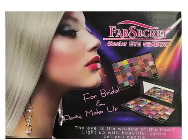 FAB SECRET 48 Color Eyeshadow Palette Glitter Eye Shadow Waterproof Long Lasting Make Up Pallet Shimmer Fashion Women Beauty Eyes Makeup Kit