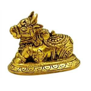 Handcrafted pure brass Idol/Murti of Nandi Ji. Murti Size: Height 2.5 inches.
