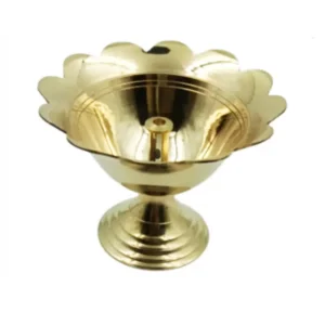 Pure Brass Traditionally Designed Round Akhand Diya.