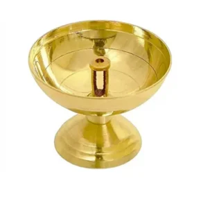 Pure Brass Traditionally Designed Round Akhand Diya.