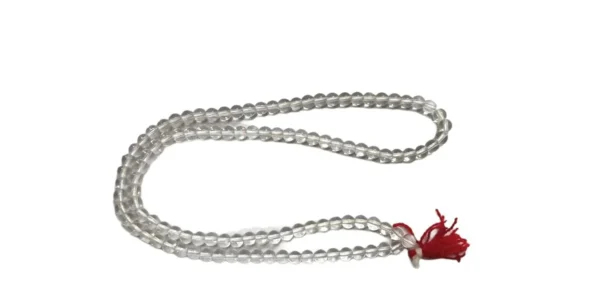 Clear Glass Sphatik Mala (White) - Image 2
