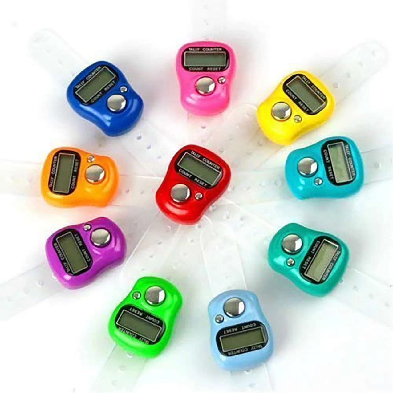 Multiuse Finger Counter Portable Hand Finger Ring Counting Machine Digital Head Electronic Tally Counter Jap Counting Device for Mantra Jaap Multi-Colour | 11 cm | Pack of - 01 | - Image 6