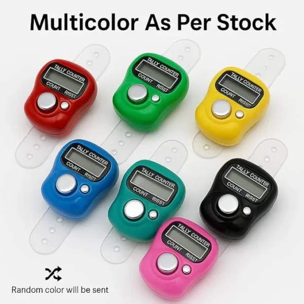 Multiuse Finger Counter Portable Hand Finger Ring Counting Machine Digital Head Electronic Tally Counter Jap Counting Device for Mantra Jaap Multi-Colour | 11 cm | Pack of - 01 | - Image 2