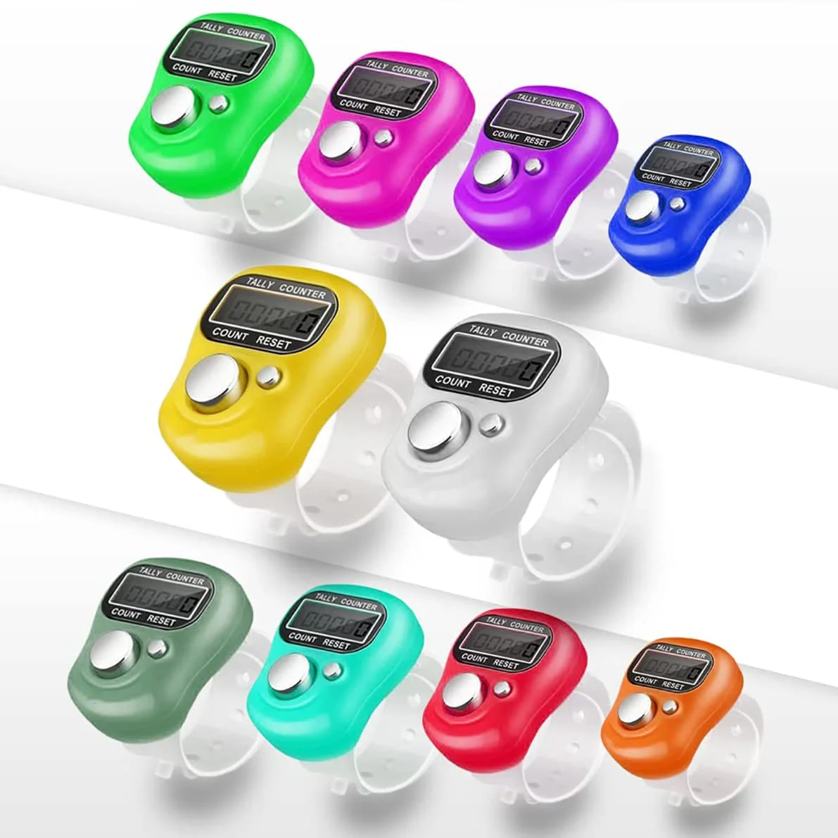 Multiuse Finger Counter Portable Hand Finger Ring Counting Machine Digital Head Electronic Tally Counter Jap Counting Device for Mantra Jaap Multi-Colour | 11 cm | Pack of - 01 | - Image 7