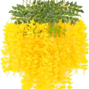 Artificial Wisteria Vine Long String Garland | Ratta Fake Silk Hanging Flowers for Ganpati Decoration Setup for Home, Ganpati Decoration Item, Party & Wedding Decor