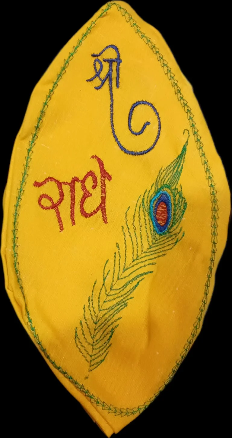 Pure Cotton Mala Jholi For Jaap With Shri Radha Embroidery