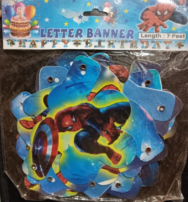 Spiderman Happy Birthday Party Decoration Letter Banner