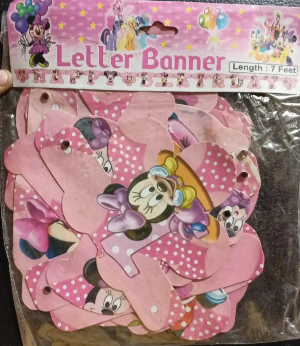 Micky Mouse Minnie Theme Happy Birthday Letter Banner
