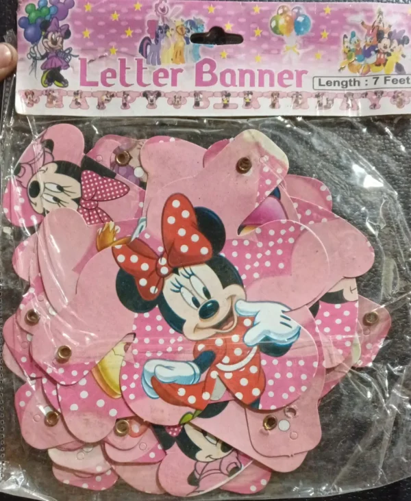 Micky Mouse Minnie Happy Birthday Letter Banner