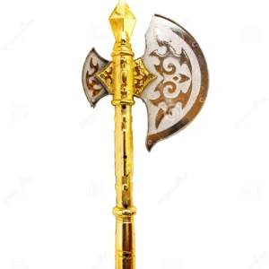 Medieval Battle Farsa For Ganesh Ji , Costume Prop, Decorative Plastic Weapon (Golden)