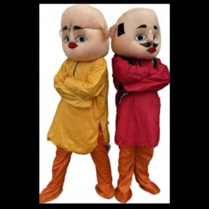 Motu And Patlu Cartoon Mascot Costume For Theme || Birthday || Party's || Other Events || Adults || Full Size