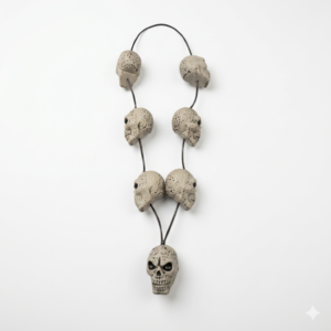 Medium Size Mund Mala Grey Color Mund Skull Mala