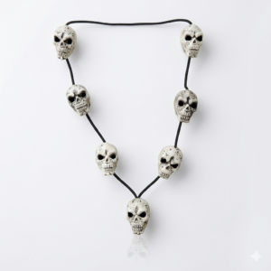 Horror Scary Small Plastic Skulls Realistic Looking Skulls Mundi Mala Fake Human Skeleton Head Skull for Halloween / Maa Kali / Shankar Ji / Mythological Play / Halloween Party / Horror Background