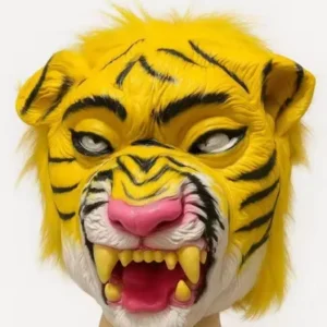 Fierce Roar Realistic Yellow Tiger Face Mask