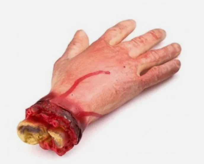 HALLOWEEN Prop Realistic Hands Terror Bloody Fake Body Parts Severed Arm Hand