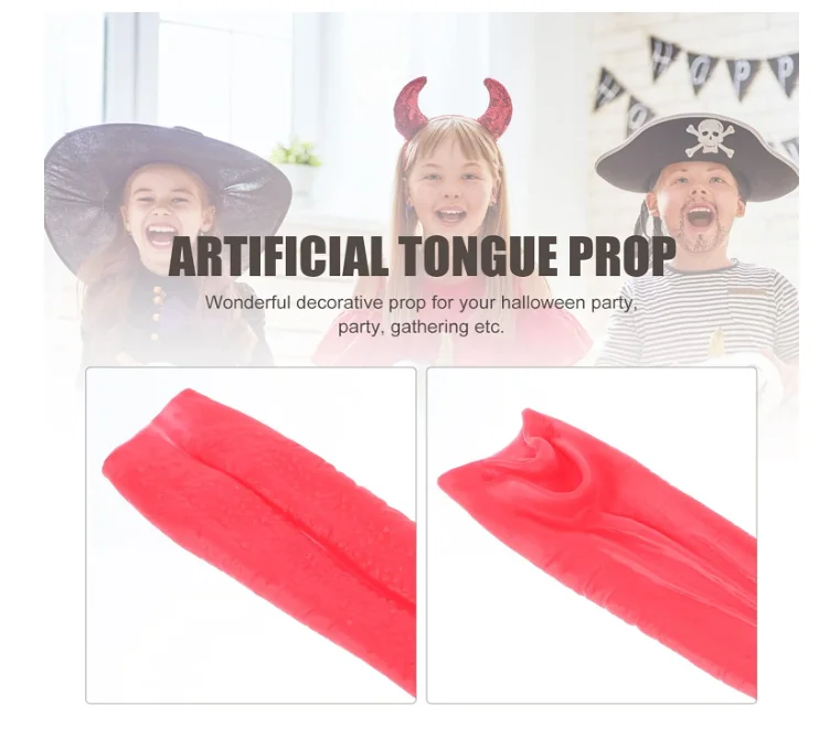 Long Tongue Prop Fake Tongue: Prank Cosplay Props for Halloween Horror Party Decoration - Image 2