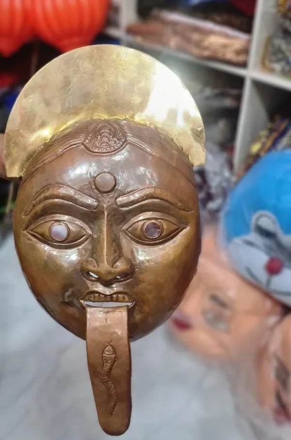 Copper Kali Face Mask For Ramleela And Jhaki Items