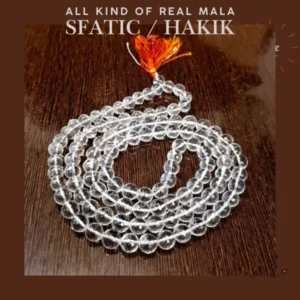 Clear Glass Sphatik Mala (White)