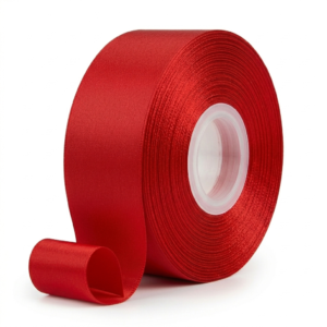 1.5 Inch Satin Ribbon, Solid Fabric Ribbon Roll for Flower Bouquets, Gift Wrapping, Wedding, Handmade Crafts (Red)