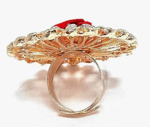 Crystal Rose Flower Ring With Adjustable Size - Image 2