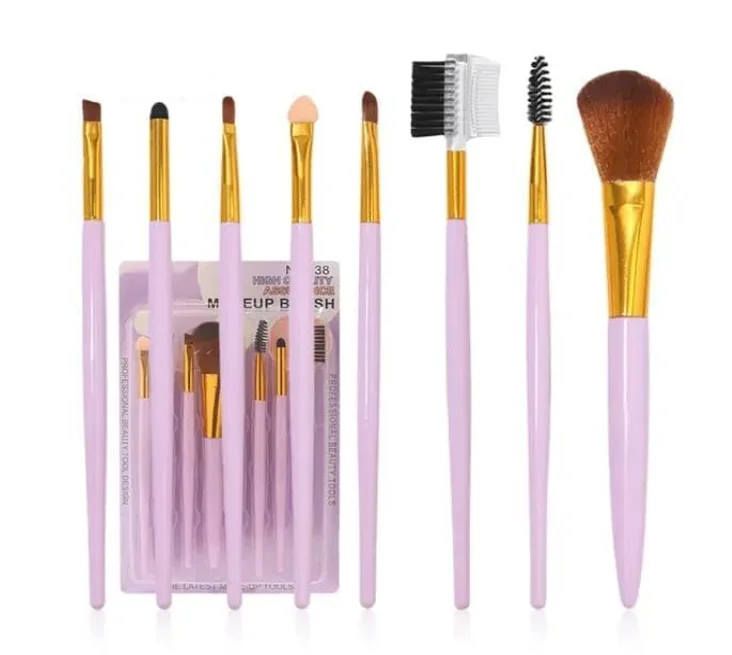 8 PCS Makeup Brush Set Premium Synthetic Foundation Powder Concealers Eye shadows Blush Makeup Brushes with Multi color