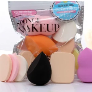 6-in-1 Beauty Blender Sponge Set for Makeup – Soft, Reusable & Latex-Free Sponges with Puff, Cotton Pad & Foundation Blender – Beauty Product for Women & Girls (Multicolor)