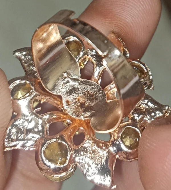 Crystal Flower Shape Ring With Adjustable Size - Image 2