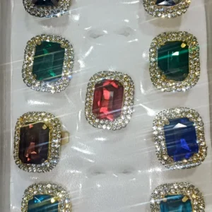Crystal King Ring With Adjustable Size