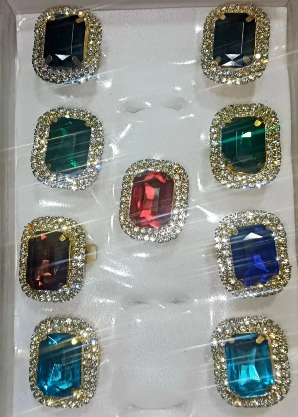 Crystal King Ring With Adjustable Size