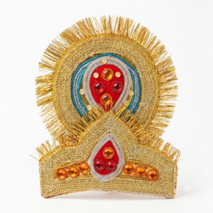 Kulla Mukut | Taj Mukut– Adjustable Size with Velcro Closure | Ideal for Ramleela, Goddess Costume & Fancy Dress Events