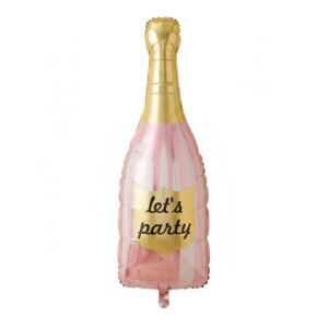 Lets Party Rose Gold Champagne Bottle Balloon Foil Balloon for Party Decoration, Celebration