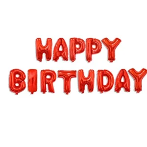Happy Birthday Foil Balloons Banner for Birthday Decoation | Birthday Decoration Items | Happy Birthday Banner (Red)