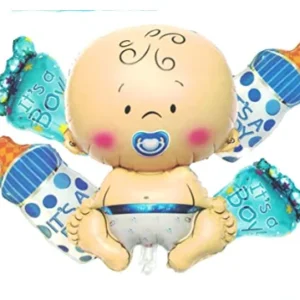 Welcome Baby Boy or Baby Shower Its a Boy Decoration Foil Balloons with Baby Shape Balloon & Other Balloons Pack of 5