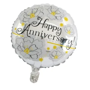 17 Inch Happy Anniversary Round Foil Balloons/Happy Anniversary Balloons for Decoration/Birthday Theme Party Decorations