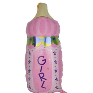 Theme My Party Its a Girl Bottle Shaped Foil Balloon (Pink)
