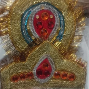 Kulla Mukut | Taj Mukut– Adjustable Size with Velcro Closure | Ideal for Ramleela, Goddess Costume & Fancy Dress Events