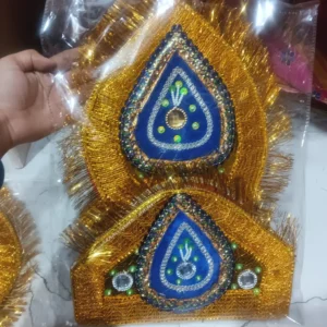 Kulla Mukut | Taj Mukut– Adjustable Size with Velcro Closure | Ideal for Ramleela, Goddess Costume & Fancy Dress Events