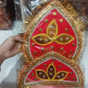 Kulla Mukut | Taj Mukut – Adjustable Size with Velcro Closure | Ideal for Ramleela, Goddess Costume & Fancy Dress Events